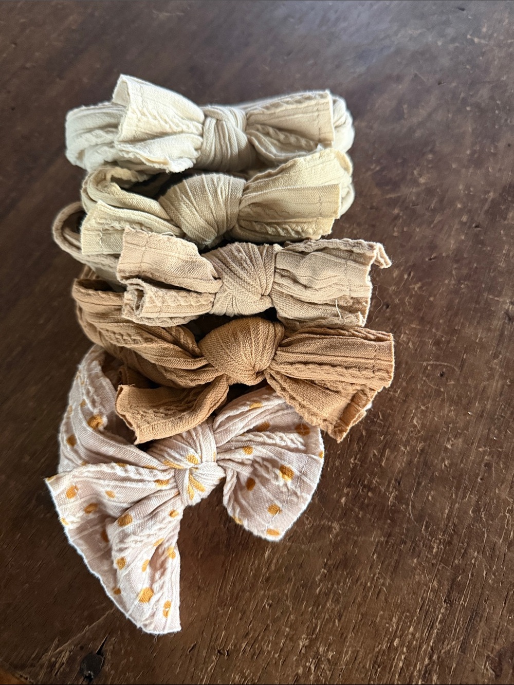 Neutral Bow Headband Set for Kids - Beige, Cream & Tan
